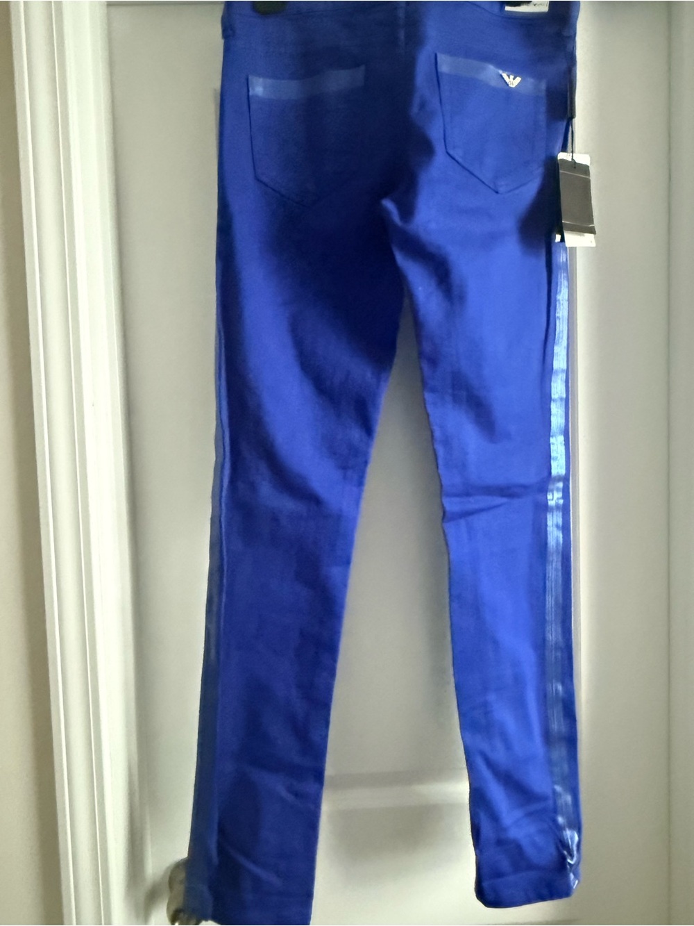 Emporio Armani Royal Blue Slim Shorts with Branded Ribbon